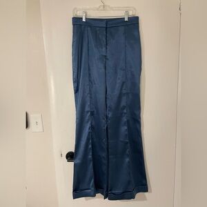 Zara Navy Satin Maxi Skirt